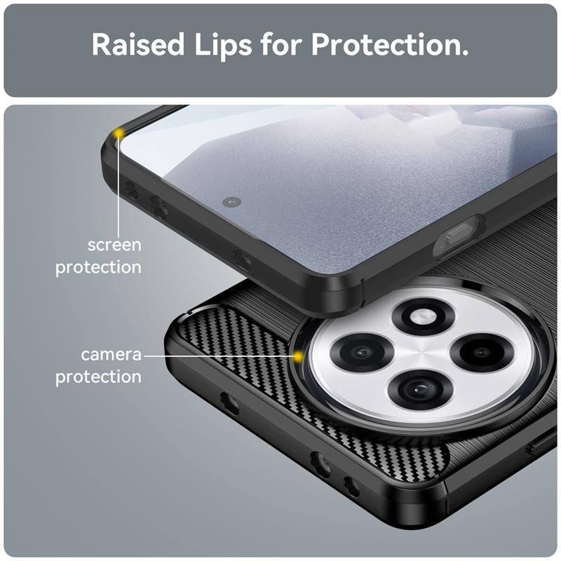 For OnePlus 13R Case Bumper Anti-knock Soft Silicone Carbon Fiber Back Cover For OnePlus 13R Case For OnePlus 13R Case 6.78 inch