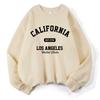 Kalifornien Los Angeles Gegr. 1776 Drucke Sweatshirts Damen Rundhals Basics Kapuzenpullover Locker Fleece Warme Oberteile Winter Damenbekleidung