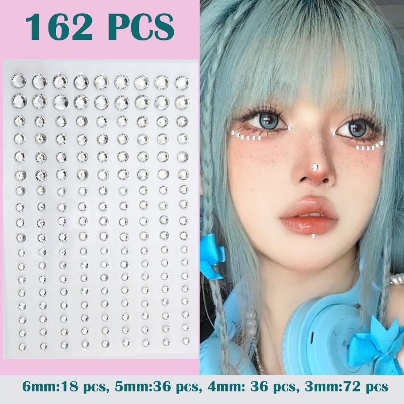3/4/5/6mm 3D Augen Gesicht Make-up Temporäres Tattoo Selbstklebend Klare Wassertropfen Aufkleber Festival Bühne Körperkunst Dekor