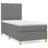 3142306 vidaXL Divan Bed with Mattress Dark Grey 90x200 Cm Fabric