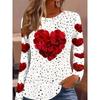 New 3D Heart Patterned Women's Long-Sleeved Round-neck T-Shirt Women's Urban Fashion Long-Sleeved Top For Autumn And Winter