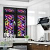 Retro Flowers Colorful Stained Glass Window Film Pattern Non-adhesive Window Decals Static Clings Non-Adhesive Window Stickers