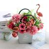 1Pc Artificial Flowers Wedding Home Bedroom Decoration Bridal Bouquet Garden Fake Silk Roses Hydrangeas Vase For Board Outdoors