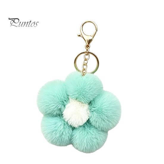 Aesthetic Handbag Pendant Plush Flower Keychain for Handbags, Five-petal Bag Charm, Backpack Hanging Accessory Fluffy Women