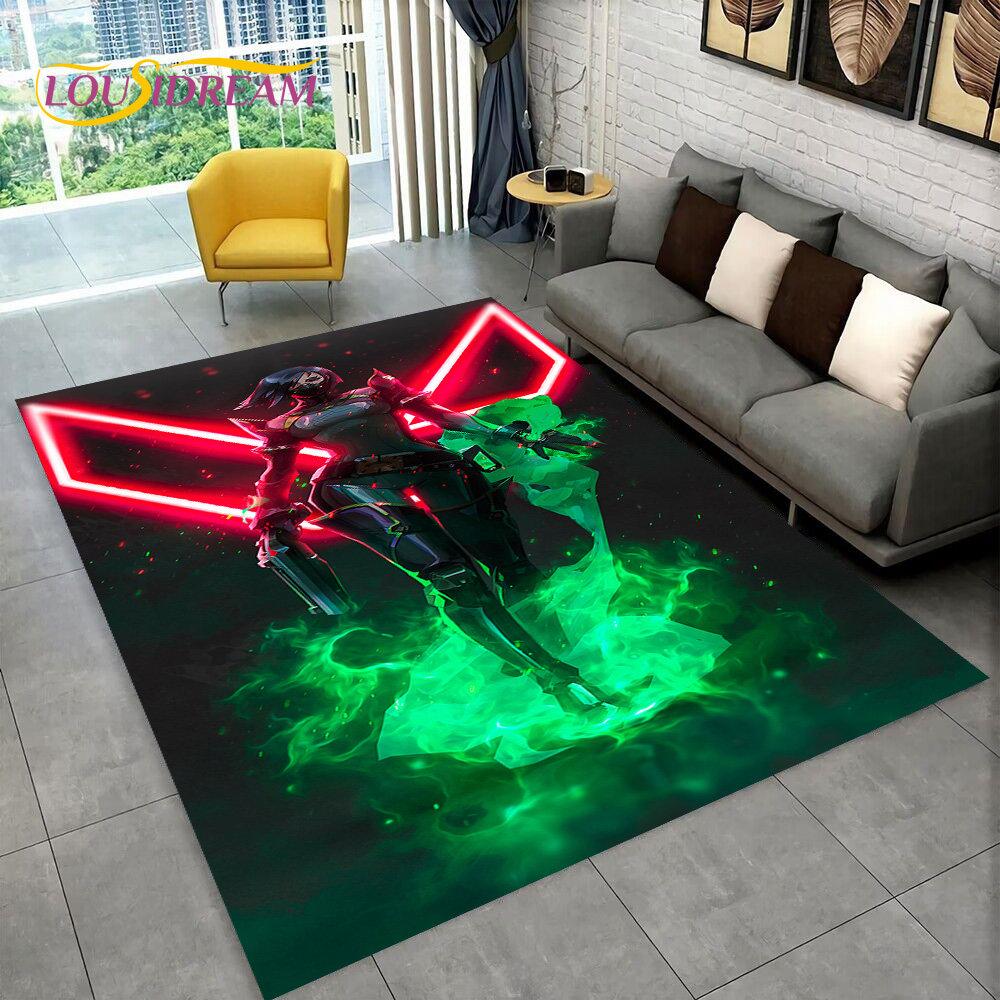 HD Valorant Series Game Gamer-Bereichsteppich, Teppich für Zuhause, Wohnzimmer, Schlafzimmer, Sofa, Fußmatte, Dekor, Kinder spielen, rutschfeste Bodenmatte