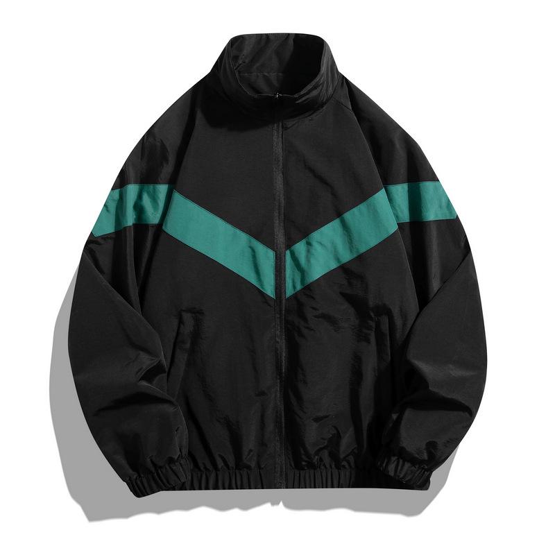 Herrenjacke mit Stehkragen und reflektierenden Streifen – trendiger Windbreaker für Frühling/Herbst für lässige und sportliche Looks