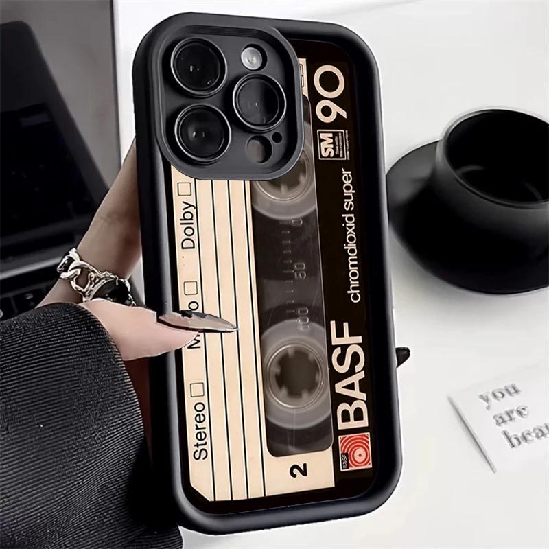 Lucky Tape Pattern Silicone Soft Phone Case For iPhone 16 15 14 13 12 11 Pro Max X XS XR 7 8 Plus 16E SE Shockproof Back Cover