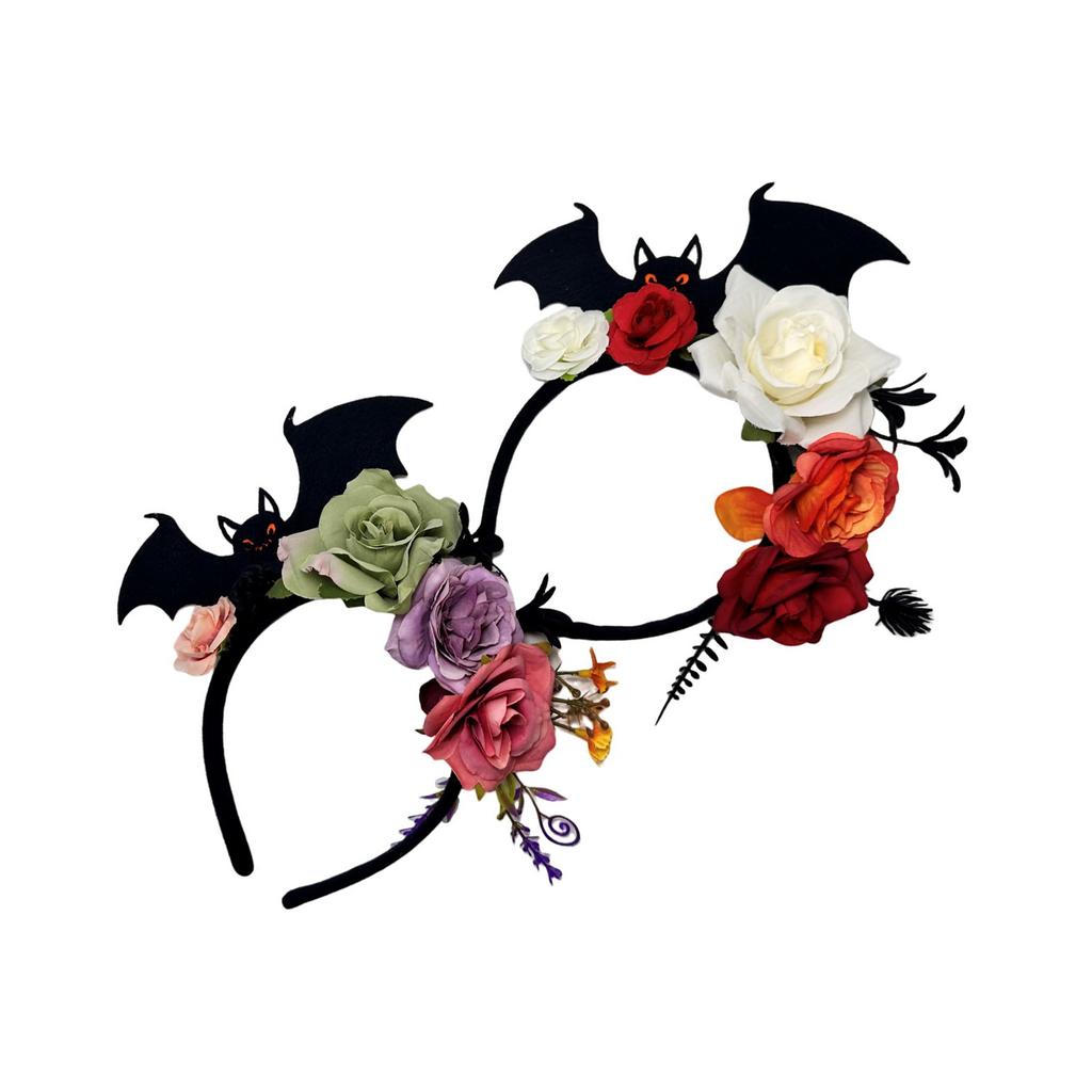 Floral Party Headband Bat Headband Halloween Headband For Halloween Party Masquerade Ball Holiday Headwear