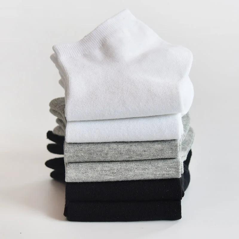 10 pairs of men's and women's socks, lightweight and breathable, soft polyester cotton socks, casual business ankle boat socks