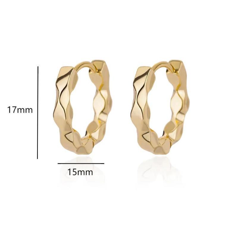 Fashion Commuter Gold Personality Versatile Earrings Gold Geometric Cube Atmospheric Ear Buckles