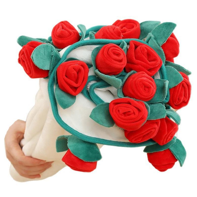 Simulated Rose Blanket Valentine Qixi Mother's Day Practical Gift Bouquet Round Blanket Finished Gift for Friend Wife Couple