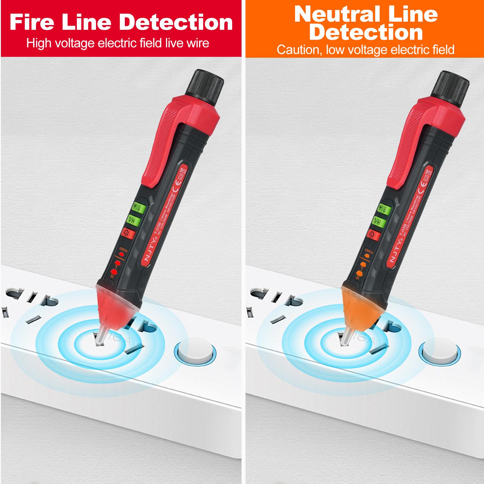 

NJTY Voice Broadcast Voltage Tester Non Contact Voltage Tester 12V1000V48V1000V Dual Range чорний/червоний