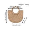 Stylish Crescent Woven Straw Handbag - Versatile Vacation Beach Tote for Women