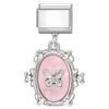 New Sweet Pink Zircon Heart Bows Cherry Moon Star DIY Making Bracelet Women Men Stainless Steel 9mm Italian Charm Links Fit
