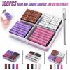 100PCS Mixed‑grit Nail Drill Sanding Bands 80/120/180/240 Grit Nail Sanding Band Set  Manicure,Salon