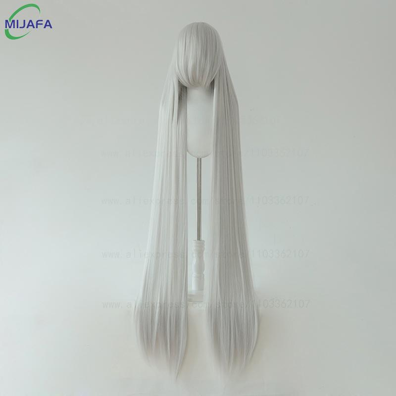 700g Alta Qualità 59" 150cm Lunga Dritta Parrucca Cosplay Con Frangia Biondo Marrone Rosso Verde Blu Resistente al Calore Colori Capelli Parrucche Anime
