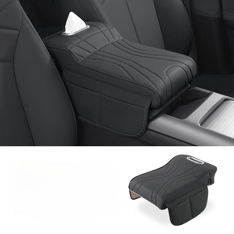 

1pcs Universal Car with side pockets Armrest Box Height Increase Pad Protective Cover Storage Bag Multi-Function Storage Box чёрный
