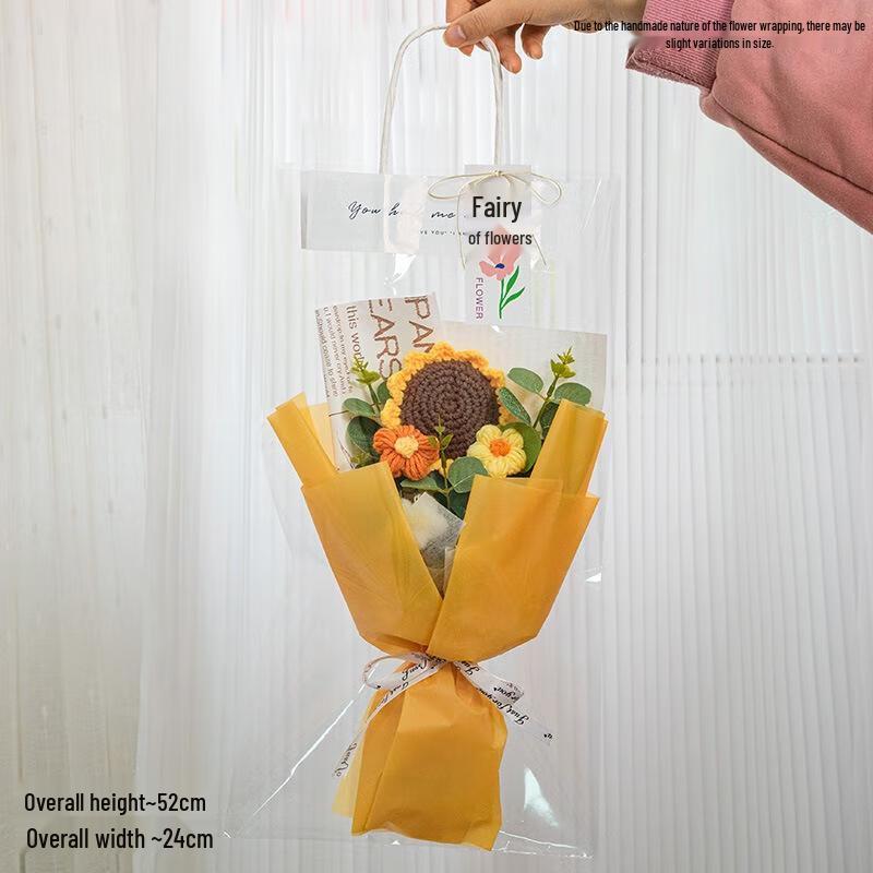 Hand-Knitted Sunflower Bouquet