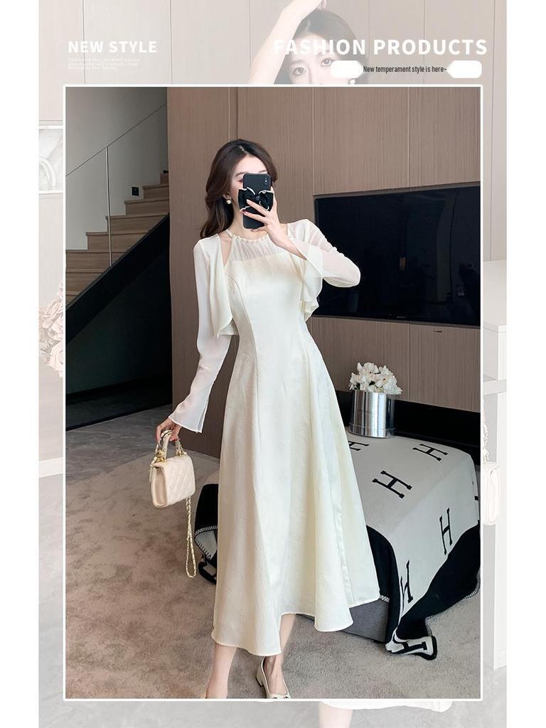 Spring Fairy-Style Sweet Slim Fit Cardigan & Dress Set