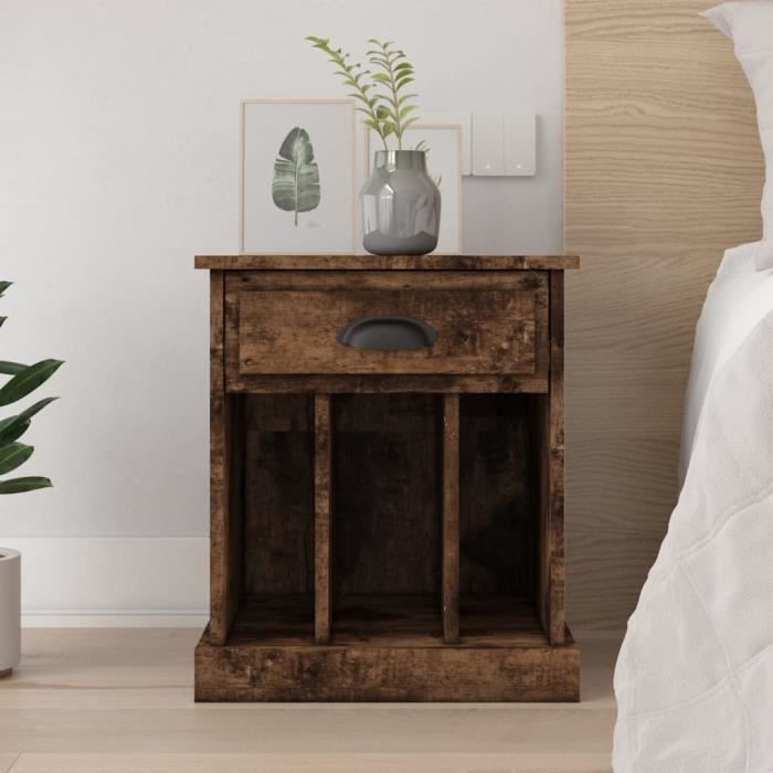 VidaXL Bedside Table Smoked Oak 43x36x50 Cm 816354