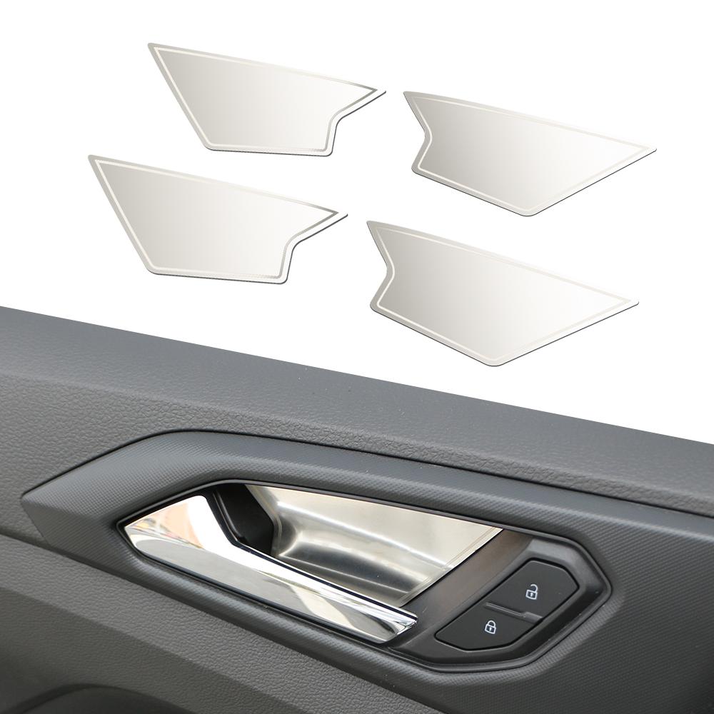 

4 шт. Накладки-наклейки на чашки ручек дверей автомобиля для Volkswagen VW TCROSS T-cross 2018 - 2023 Аксессуары из нержавеющей стали серебряный