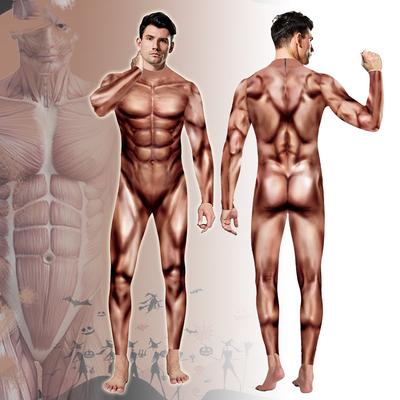 Men's 3D Print Bodysuit Horrible Long Sleeve Add Atmosphere Cosplay Skull Costume Festival Carnival Halloween Performance Clothes