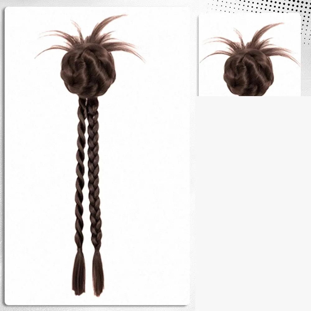 Sweet Bun Head Braid Synthetic Ponytails Wig Clip 40cm Women Fashion Twist Braid Daily Styling Headdress