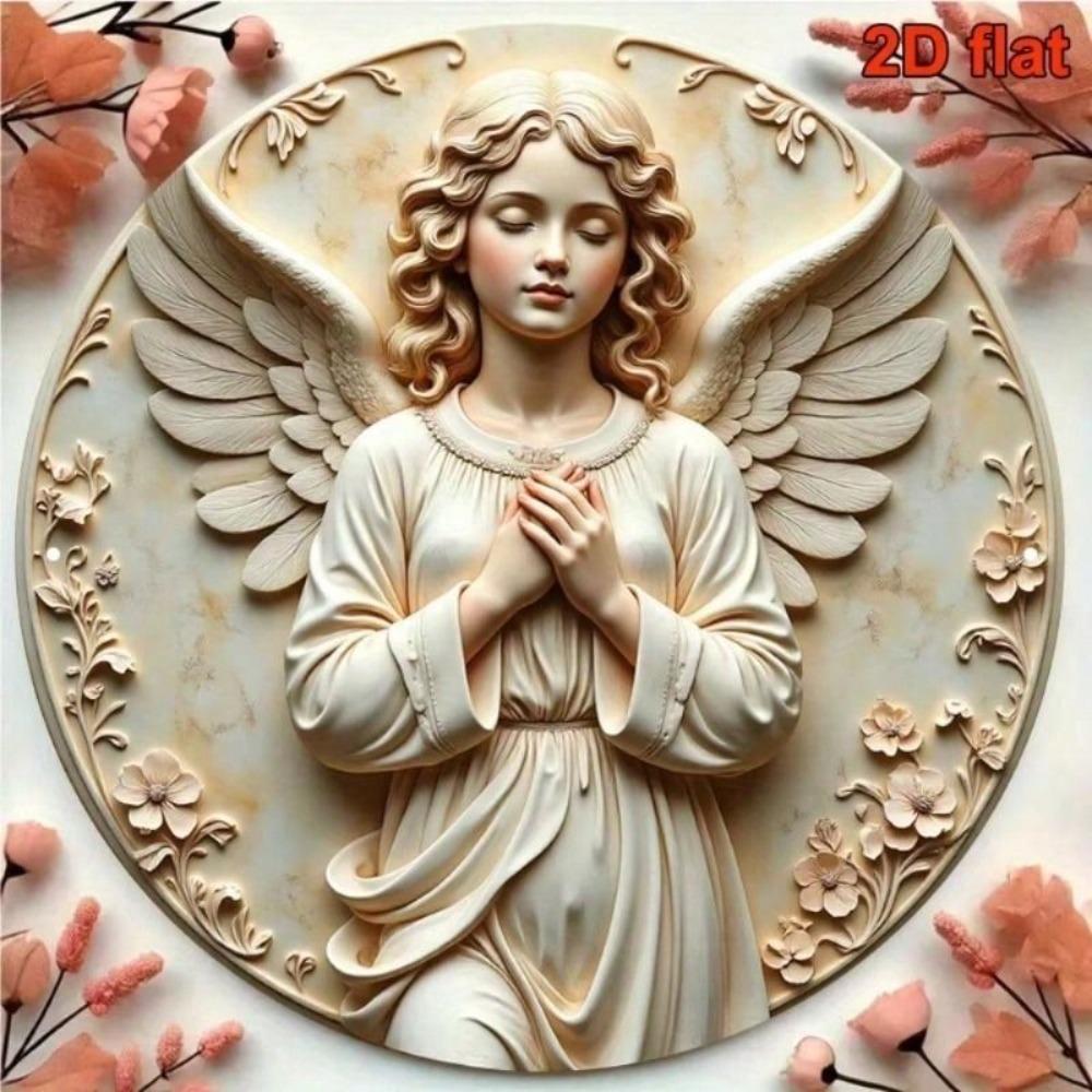 Vintage Angel Prayer Metal Poster Wall Art Religious Home Decor