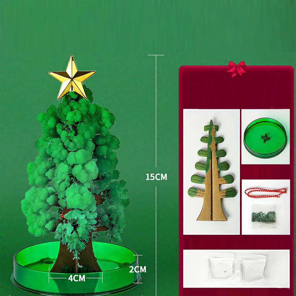 DIY Artificial Crystal Growing Magic Sakura Paper Tree Novelty Toy Christmas Tree Kids New Year Gift Xmas Home Decor Ornament