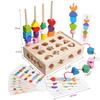 Kids Montessori Wooden Toys Baby Colorful Shape Matching Sleeve Column Beaded Games Cognition Early Education Toys for Children