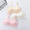 Pure Cotton Lace Trim Sling Bandeau Training Vest for Junior High Growing Girls Breathable Double Layer Anti-Bump Developmental Puberty Undergarment