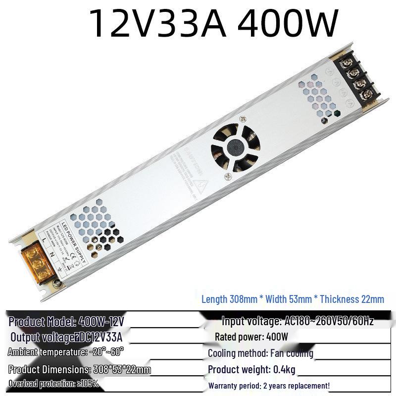 LED Ultra-Thin Fabric Light Box Switchable Power Supply, 12V/24V, Long Strip, 60W to 400W