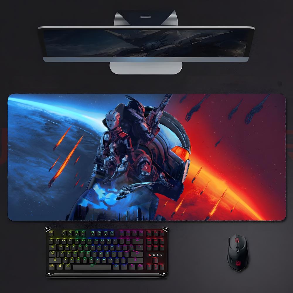 Game Scifi Mmass Effect Mouse Pad Mousepad Large Gaming Lockedge Thickened Pc Table Desk Mat