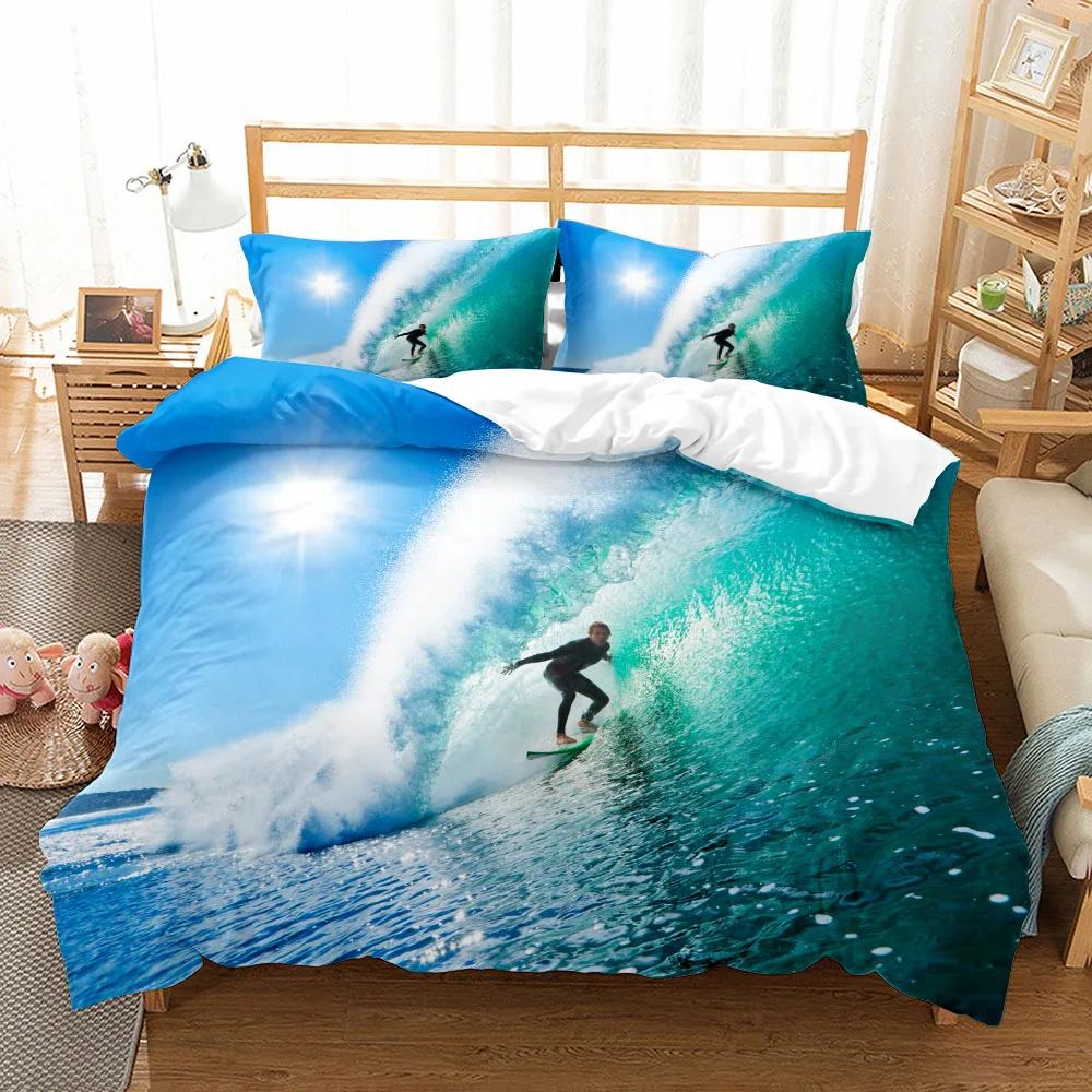 

Комплект постельного белья Surfing Summer Sports Movement Duvet Cover Set UK Single Double Queen US Twin Full King Size EU single(135x200cm)