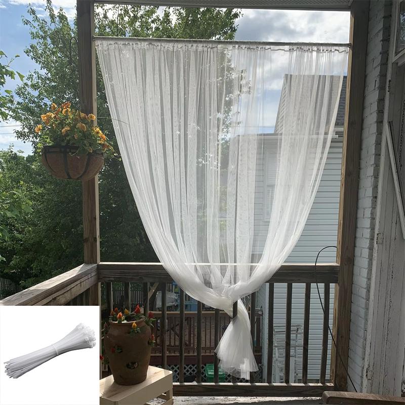 Garden Mosquito Net Adjustable Porch Screen Mesh Outdoor Curtain Lightweight for Patio Gazebo Pool Hut Wedding Decorations