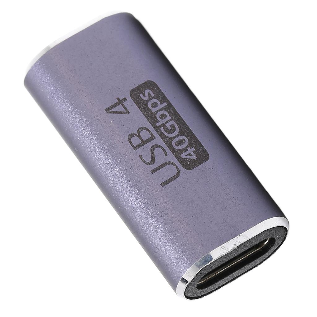 Type C Female To Female Adapter Aluminum Alloy 40Gbps 100W Coupler Extender for Tablet Mobile Phone Straight Type