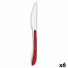 Couteau De Table Amefa Bistro Métal Rouge Bicolore (23 Cm) (Pack 6x)