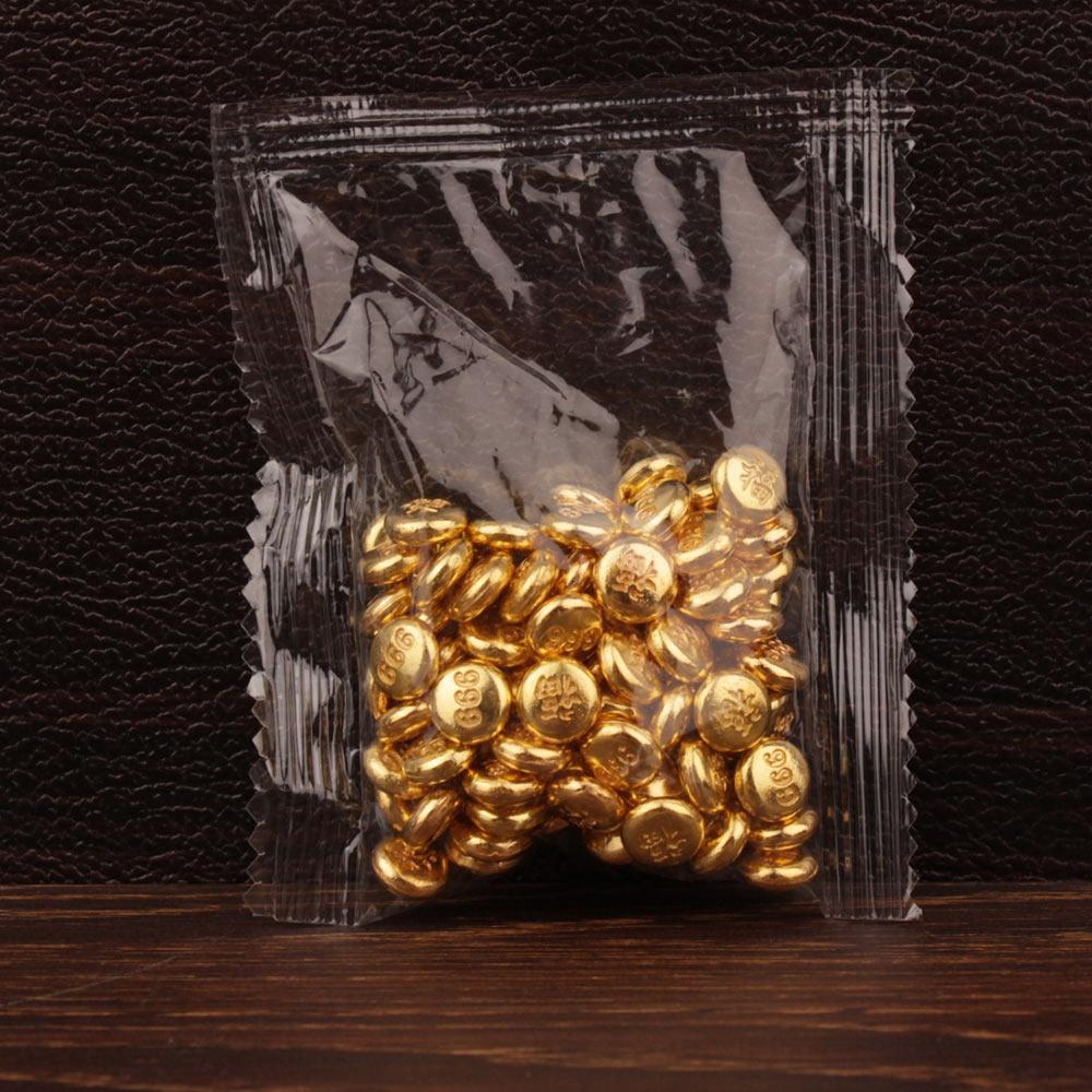 100PCS Gold Miniature Gold Ingots Luck Charms Dollhouse Accessories  Desktop Ornament