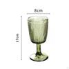 Glass Goblet Champagne Tumbler Beverage Glasses Liqueur Cup Embossment Leaf Texture Retro for