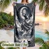 Witchcraft Theme Beach Towel Personalized Custom Name & Text Soft Quick Dry Beach Towel for Swimming Travel
