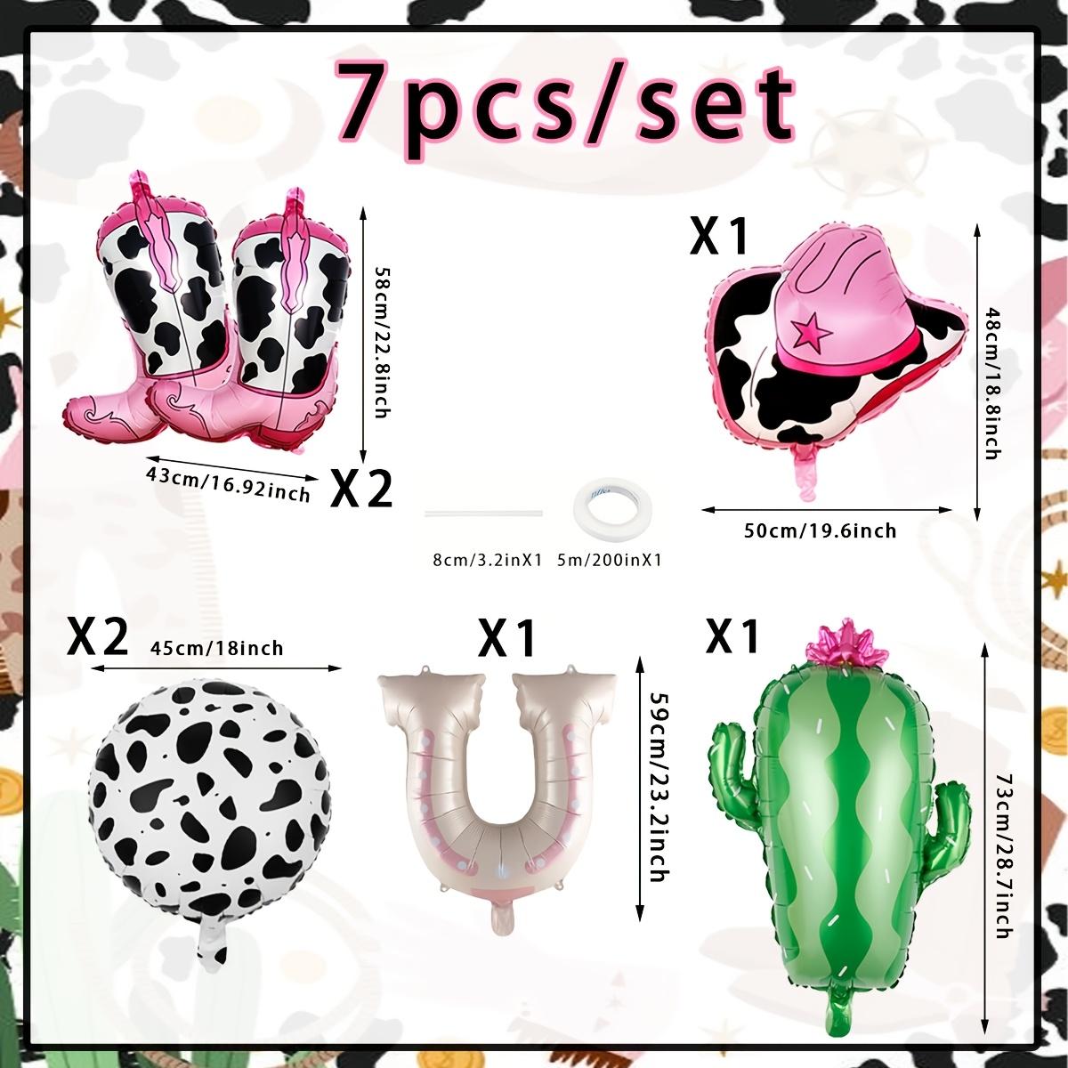 

Набор из 7 розовых воздушных шаров для вечеринки в стиле вестерн, ковбойская вечеринка, с принтом сапог, шляпы, кактуса, круглые фольгированные шары, оформление дня рождения на ковбойскую тематику other