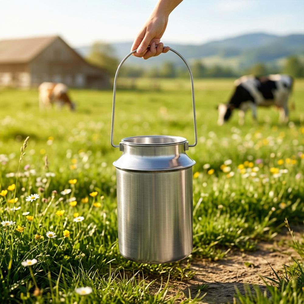 Kanka Acciaio Sfera Conia Metallica Contenitore Per Latte Per Latte Retro 7,5L