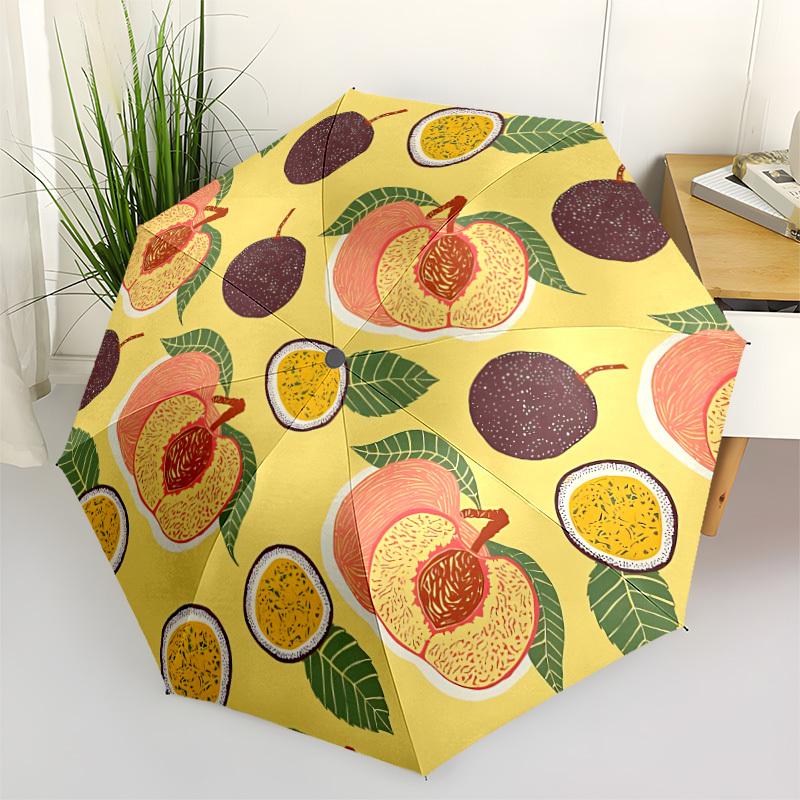 1pc Fruit Pattern Automatic Open/close Folding Umbrella, Compact Portable Travel Umbrella, Cute Umbrella, Durable Construction yy260328011