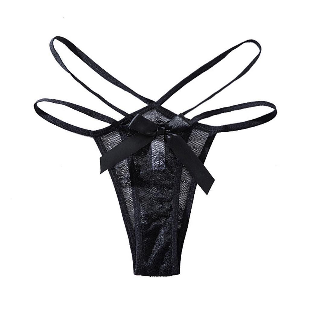 Lace Sexy Thong Cross Strap Low Waist Elastic Thin String Panties