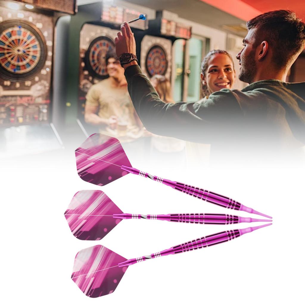 3 Pack Standard Metal Darts Professional 19 Grams Darts With Aluminum Shafts, Brass Barrels Soft Tip & Additional Shafts