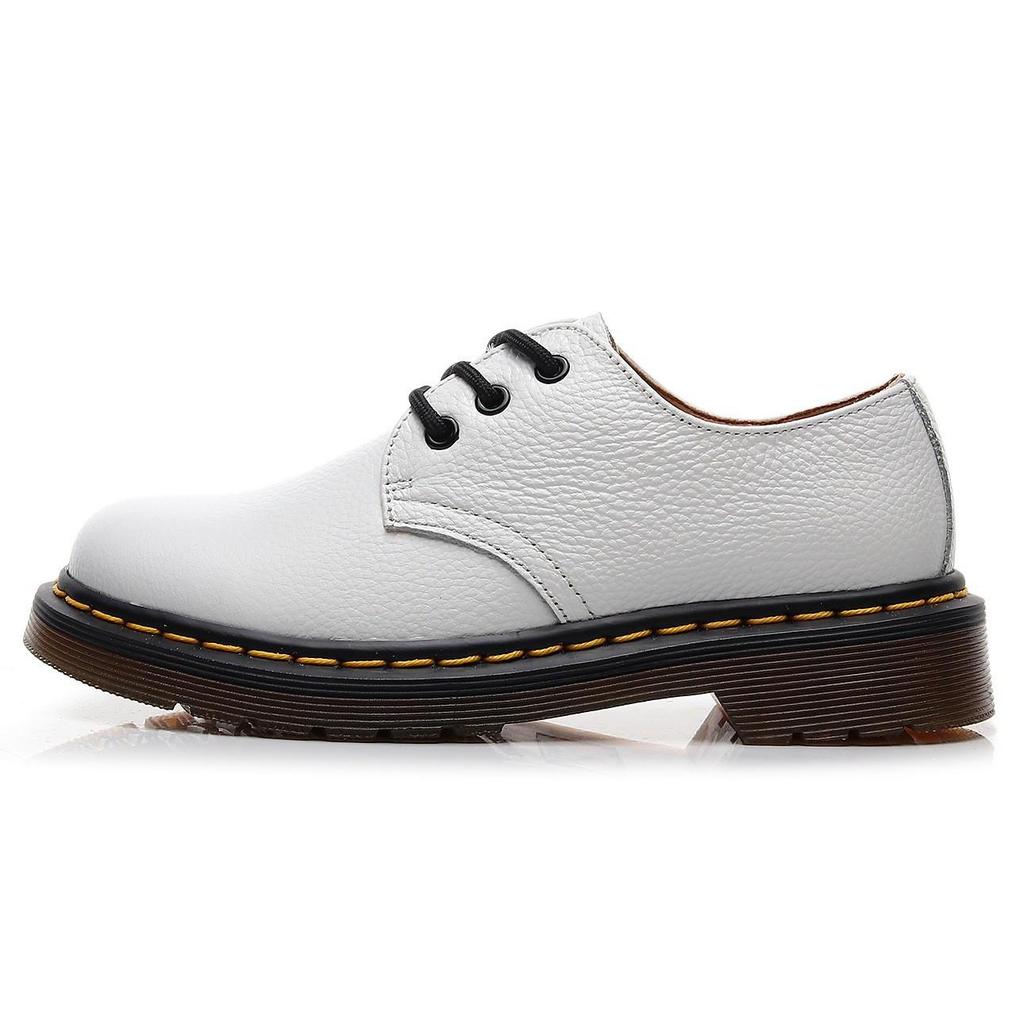 1461 Lychee Pattern Women's Low-Top Leather Shoes, Genuine Leather, British Style Round-Toe Boots, Unisex Casual.
