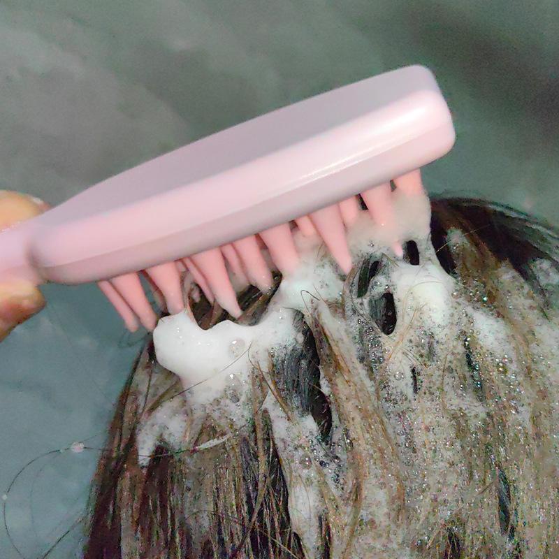 Long-Handle Silicone Scalp Massage Brush for Women, Gentle Hair Washing Comb for Deep Cleaning, Perfect Home Hair Care Tool