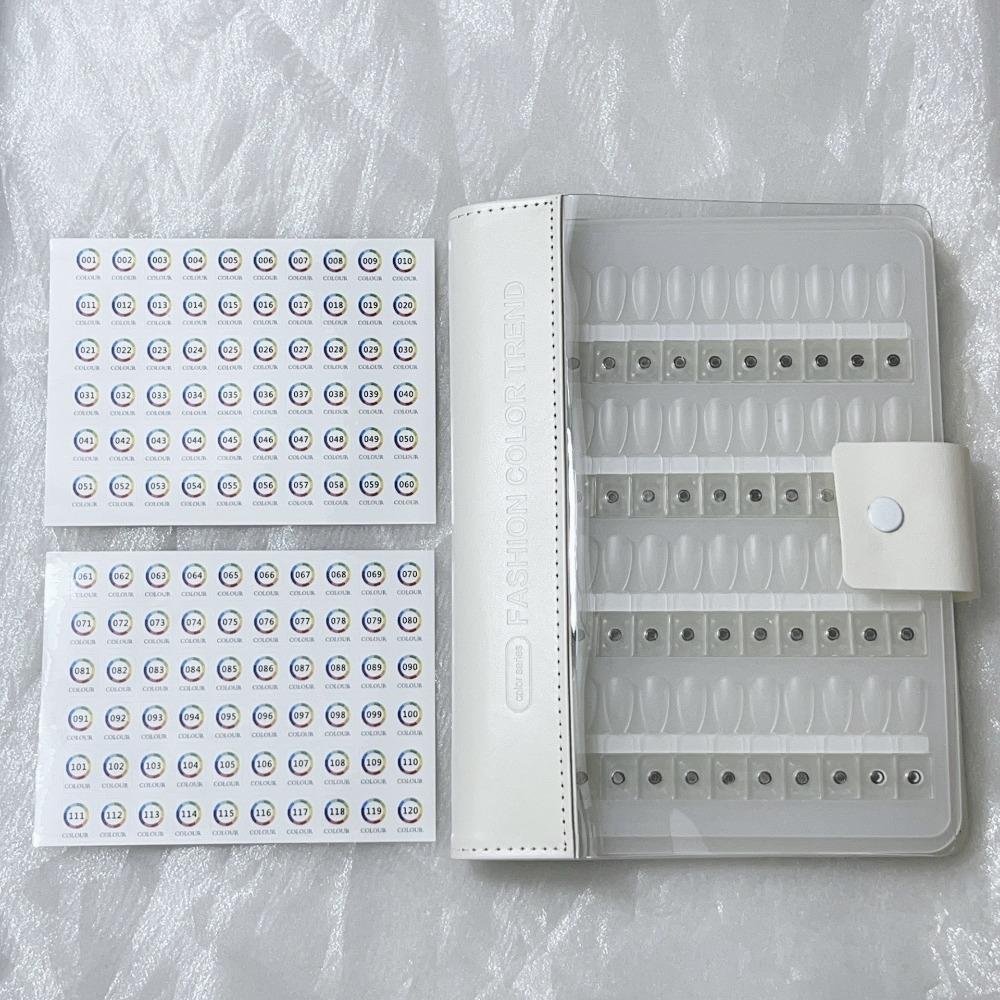 

Книга для демонстрации образцов лака для ногтей на 120 цветов, без рисунка, книга для демонстрации цвета лака, нейл-арт белый