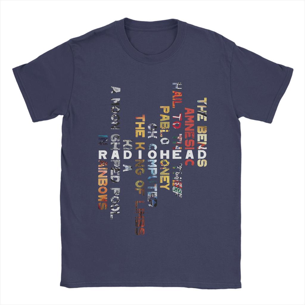 Radiohead In Rainbows T-Shirts für Herren Reiner Baumwoll-Vintage-T-Shirts Rundhals-T-Shirts Kurzarm Kleidung Sommer