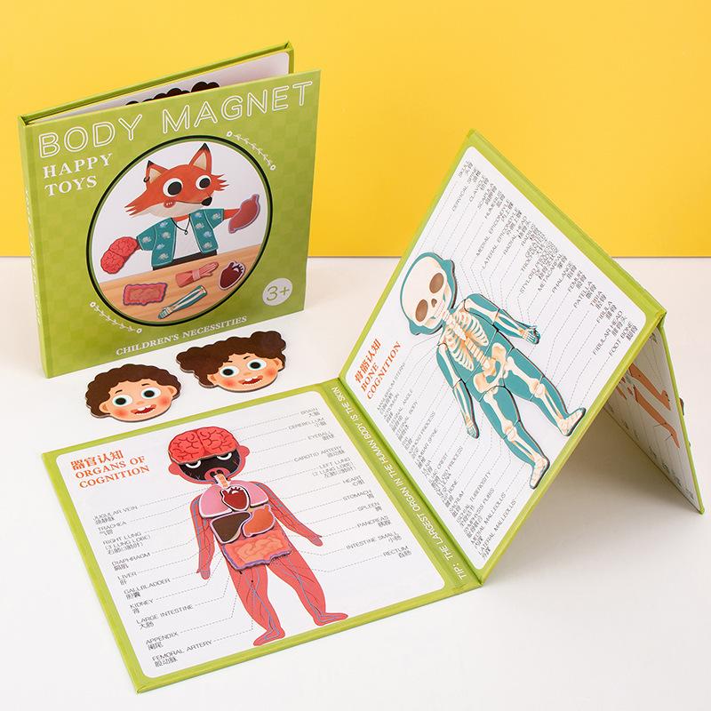 Toddler Human Body Organs Muscles Skeleton Cognition Magnetic Puzzle Interactive Toy Montessori Busy Book Preshool Sensory Toy